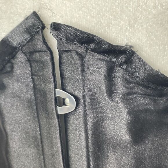 Camellias Corset Plus size 2XL Black Satin Hook Lace Up - Picture 3 of 5